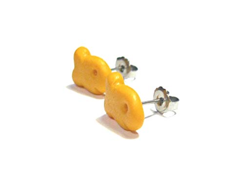 Fish Cracker Stud Earrings - Tiny Food Jewelry - Thumbnail 2