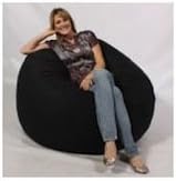 Comfortable Large 5-foot Black Microsuede Lounge Kids Chair