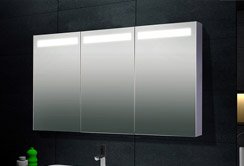 Armoire Xxl Armoire de toilette design en aluminium avec clairage LED 150x70cm XXL