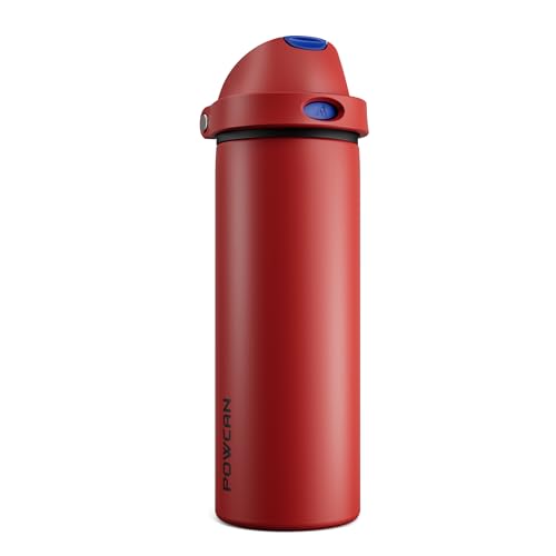 POWCAN Steel Water Bottle 2-in-1 Push-button Spout