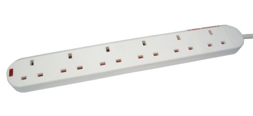 NEWLink 6 Way Surge Protected Power Block,2 Mtr (N21123)