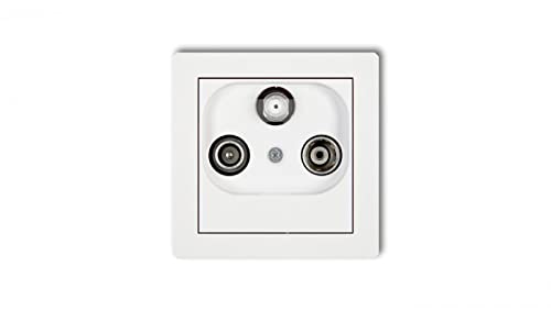Deco Antenna Socket RTV-SAT Terminal 1.5dB White DGS karlik elektrotechnik 5903418062033