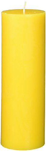 Zest Candle Pillar Candles, 3 by 9-Inch, Yellow Citronella