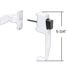 C.R. LAURENCE K5116 CRL White Screen and Storm Door Push Button Latch with Tie Down Screw and 1-3/4" Screw Holes