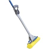 Quickie Automatic 9-Inch Head Roller Mop with Hand Squeeze Feature 54 Inch Length for Home/Bathroom/Kitchen/Tile/Hardwood/House Floors/ Alloy Steel