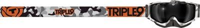 Triple 9 Optics 37-2357 Switch Snowmobile Goggles , Primary Color: White, Distinct Name: Snow Camo Orange / Polarized Smoke Lens, Gender: Mens/Unisex, Size: OSFM