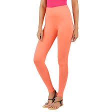kamaira women's cotton ankle length leggings (peach, free size)
