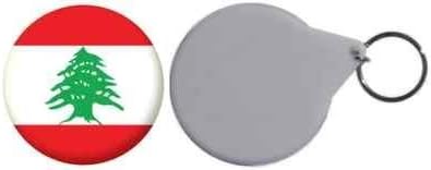 MadAboutFlags Lebanon Country Flag Large 58mm Button Badge Keyring