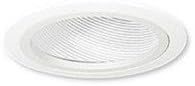 Recessed Housing Trims in White with Baffle Sloped Ceiling