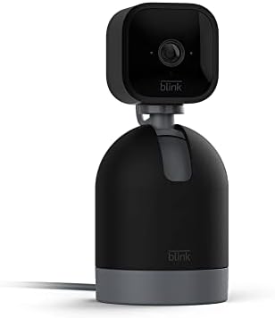 Mini Pan-Tilt Camera | Videocamera intelligente di sicurezza, da interni, plug-in, audio bidirezionale, video HD, rilevazione di movimento, funziona con Alexa | Nero