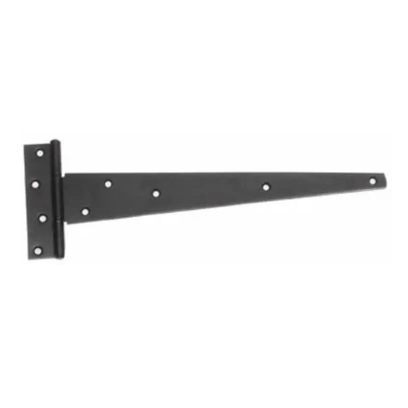 Hardware Solutions - Tee Hinges - Shed and Garden Gate - 400mm (16") - Matt Black - 1 Pair - Fixings Included - Interior/Exterior Use