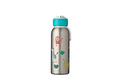 Mepal - Insulated Bottle Flip-up Campus - Insulated Drinking Bottles For Children - Stainless Steel Drinking Bottle - 4 Hours Hot & 12 Hours Cold - BPA-free - 350 ml - Animal Friends