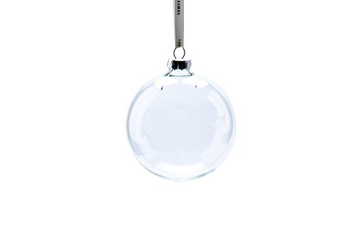 youseexmas Clear Glass Hanging Round Ball Christmas Ornaments 8cm Sponge Pack of 6