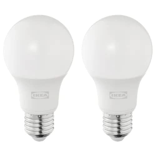Ikea SOLHETTA LED Bulb E27 470 Lumen, Globe Opal White Pack of 2