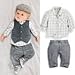 Touchme New Newborn Baby Boy Grey Waistcoat + Pants + Shirts Clothes Sets Suit 3pcs (fit 85-95cm baby)