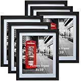 8x10 Black Picture Frames with Mat for Wall or Table Top Decoration, Set of 6 - //coolthings.us