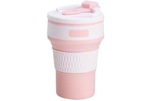 Collapsible Coffee Cup Reusable – 12oz Leakproof Travel Coffee Mug, Silicone, Portable for Hiking, Camping, Office Lightweigh