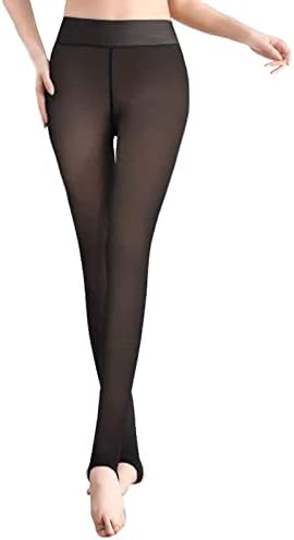 Fleece Lined Tights Women, Fake Translucent