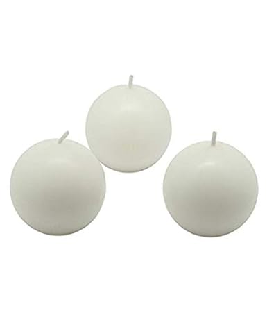 Skycandle Flameless Round Shaped 3 Diameter Ball Candles for Home Decoration, Set of 3
