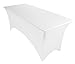 Utopia Kitchen 4FT Spandex Tablecloth [1 Pack, White] 200 GSM Stretch, Fitted, Washable and Wrinkle Resistant Table Cloth Rectangle Cover for Trade Shows, Wedding, Parties [48Lx30Wx30H Inch]