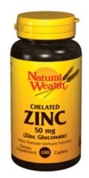 Image of Natural Wealth Chelated Zinc 50 mg, 100 Caplets