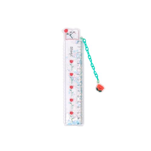 Mr. Wonderful Book & Rose Bookmark Ruler - 15cm Ruler with Charm