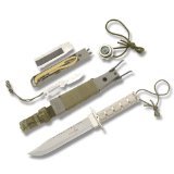 Survivor HK-56141S Fixed Blade Survival Knife, Silver Sawback Blade, Silver Handle, 14-1/4-Inch Overall - Thumbnail 2
