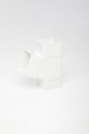 POLYPIPE RS229 White 112.5 Degree Branch for 65mm Square downpipe System