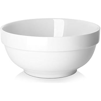 DOWAN Porcelain Serving Bowls, 2 Quarts for Soup, Salad and Pasta - White, Set of 2, 8 Inch