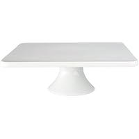 BIA Cordon Bleu 11-Inch by 3-3/4-Inch Porcelain Square Cake Stand, White