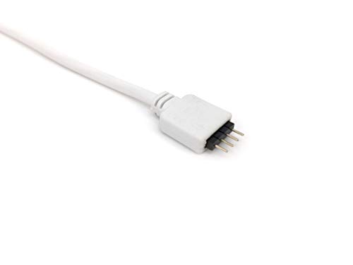 HUALAND 10pcs White 0.3M 0.98ft 4 Color RGB Extension Cable LED Strip Connector Extension Cable Cord Wire 4 Pin LED Connector,RGB Extender,led Strip Jumper, for SMD 5050 3528 2835 RGB LED Light Strip