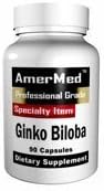 Ginko Biloba leaf powder -450 mg - 120 capsules by Amermed