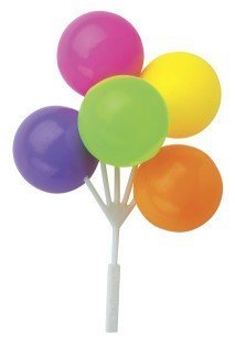 Neon Balloon Bouquet Cluster Cake Topper Decorative Picks