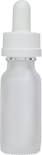 1/2 oz Frosted Boston Round Bottle w/ White Child Resistant Dropper 6 Pack