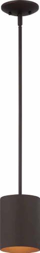 Volume Lighting V9605 1 Light Outdoor 6.75" Height Pendant with Metal Cylinder S, Antique Bronze