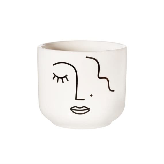 Sass & Belle Abstract Face White Large Planter