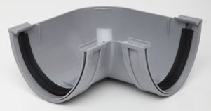 Polypipe RD503W White Polyflow Deep Capacity [White] Angle 90 Degree RD503 for 117mmx 75mm PVCu Half Round deepline guttering Systems