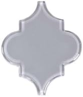 Giorbello Glass Arabesque Tile in True Gray - Sample
