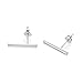 Minimalist 925 Sterling Silver Stud Earrings Modern Bar Geometric Design (Rhodium Flashed)