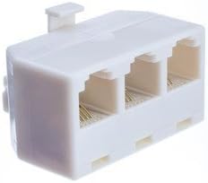 Dealsjungle Telephone Jack Line Separator, RJ11/RJ12 Male to 3 RJ11/RJ12 Female, Line 1, Line 2, Line 1 and 2