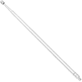 AM FM Radio Universal Antenna,43cm 17" Length 4-Sections Stainless Steel Radio Antenna for AM FM Radio Receiver TV and More 5