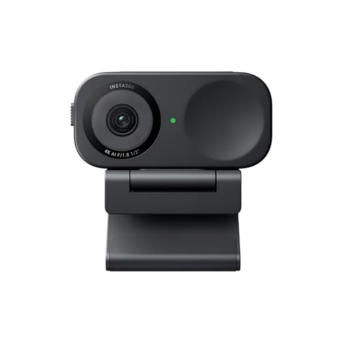 Insta360 Link 2C Graphitschwarz, Webcam 4K PC Mac, Auto-Framing, 1/2" Sensor, HDR, Mikro mit KI-Geräuschunterdrückung, Gestestenkontrolle für Streaming, Gaming,