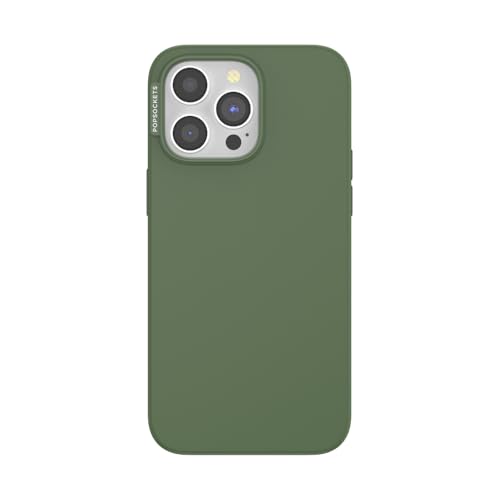 PopSockets iPhone 15 Pro Max Hülle kompatibel mit MagSafe, Handyhülle für iPhone 15 Pro Max, kabellos aufladbar, nur Hülle, Süßer PopSocket - Olive
