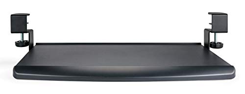 ErgoActive Under Desk Keyboard Tray with Clamp On Easy Installation, Fits Small Keyboard and Mouse, Office, Home, School, Gaming Keyboard Tray (Less Wide Tray)