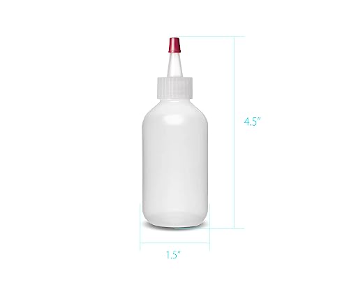 ljdeals 2 oz Plastic Squeeze Bottles with Yorker Caps, for condiments, glues, hair color, craft, sauce and more, Pack of 2, BPA Free, Made in USA