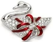 Swan with Bow Pin, Swarovski 1511434