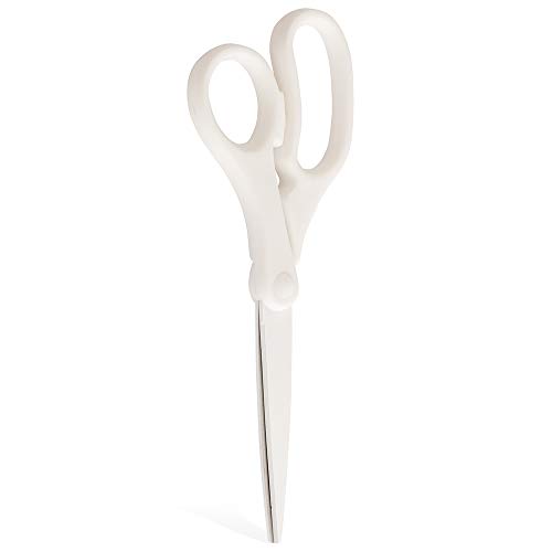 image for JAM PAPER Multi-Purpose Precision Scissors - 8 Inch - White - Ergonomi