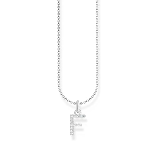 Thomas Sabo Collar con letra F de plata de ley 925 y circonitas KE2245-051-14