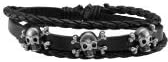 MILAKOO 10 Pcs Punk Goth Leather Bracelets Handmade Braided PU Bracelets for Men Women Skull & Star & Studded Charms - Image 3