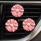 Boddenly Multiflora Flower Daisy Air Outlet Fragrant Perfume Clip Air Freshener Diffuser Car Decor (Pink)